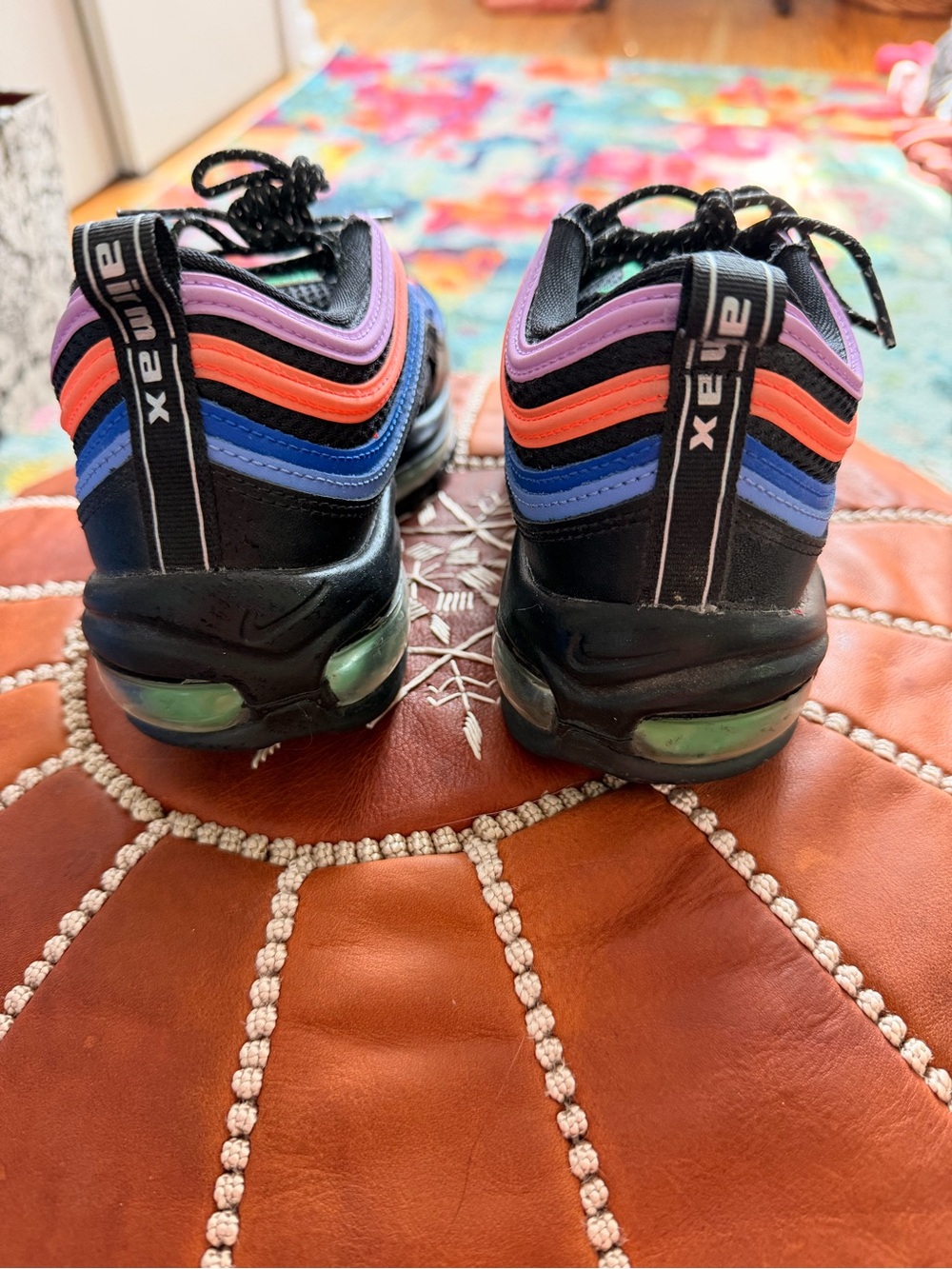 Nike Airmax 97 Electro Green Fuschia Black Sneakers - Picture 5 of 10